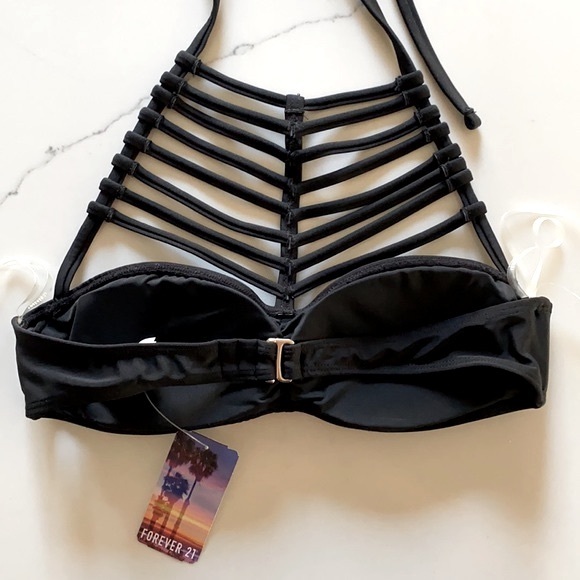 Forever 21 Black Caged High-Neck Bikini Top - Picture 7 of 7